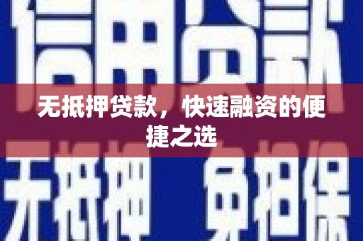 召陵无抵押贷款，快速融资的便捷之选