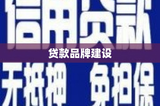 双清贷款品牌建设