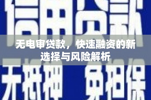 定安无电审贷款，快速融资的新选择与风险解析