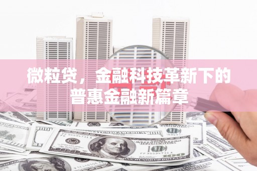 汉源微粒贷，金融科技革新下的普惠金融新篇章