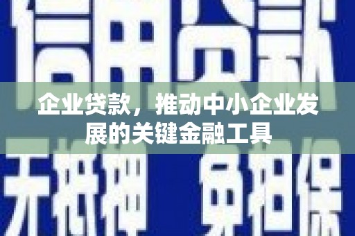 横沥企业贷款，推动中小企业发展的关键金融工具