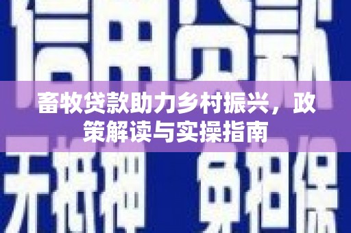 四方台畜牧贷款助力乡村振兴，政策解读与实操指南