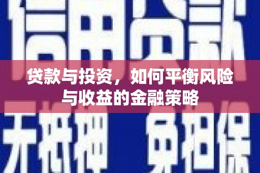 揭东贷款与投资，如何平衡风险与收益的金融策略